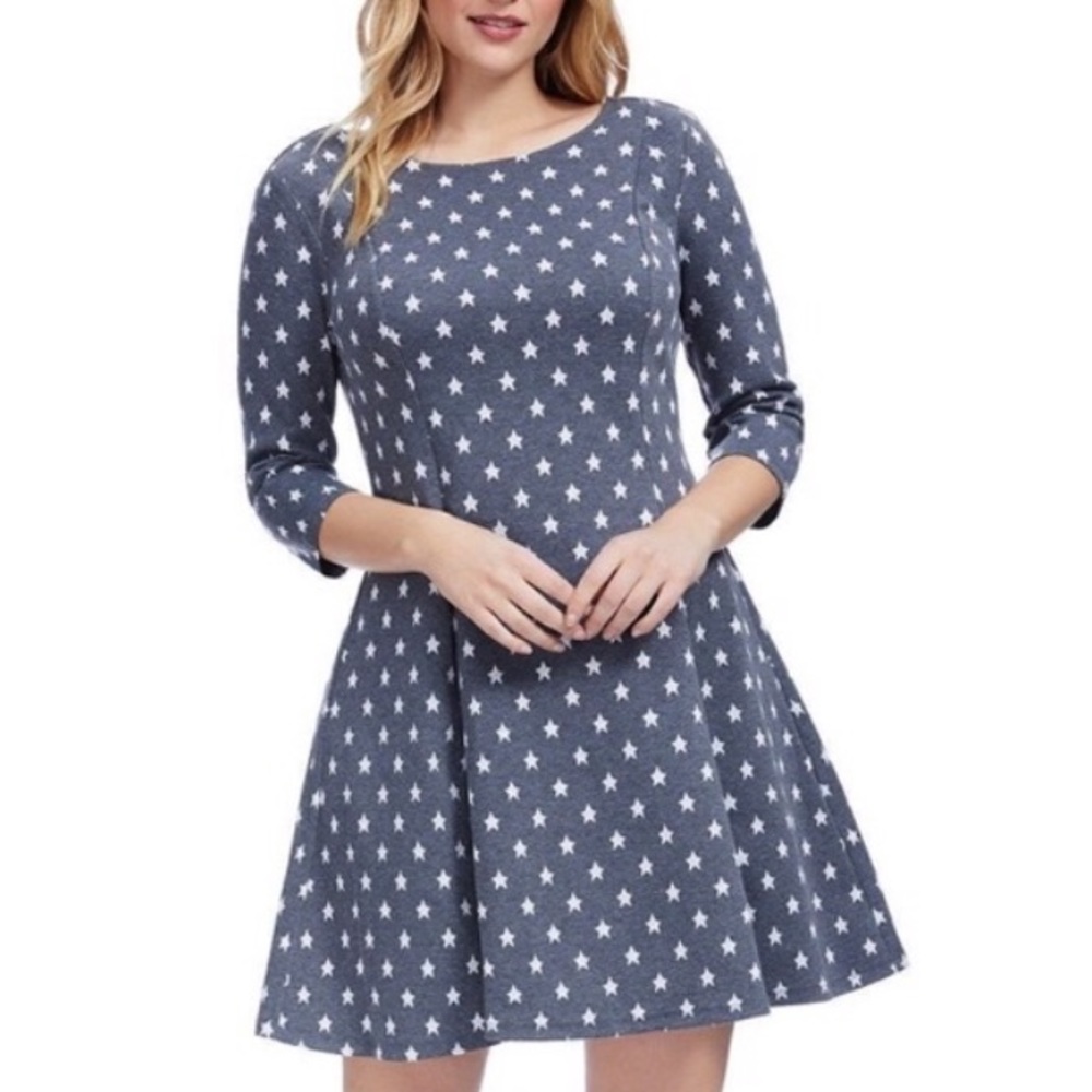 ModCloth Star Print Fit and Flare Midi Dress